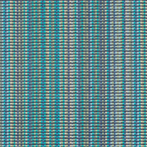 Maharam Fraction Tropic Striped Vinyl Blue Upholstery Fabric