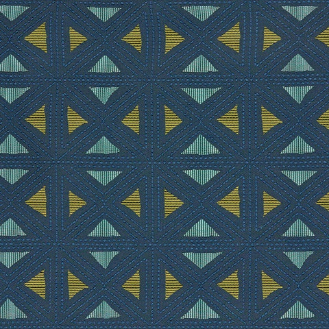 Arc-Com Fabrics Upholstery Fabric Remnant Geostitch Blueberry