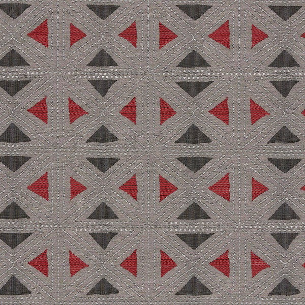 Remnant of Arc-Com Geostitch Smoke Gray Upholstery Fabric