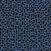 Arc-Com Great Wall Midninght Stacked Rectangles Blue Upholstery Fabric