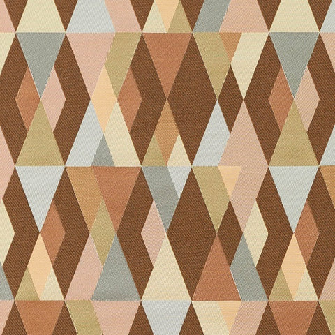 Arc-Com Harlequin Adobe Layered Diamond Design Brown Upholstery Fabric