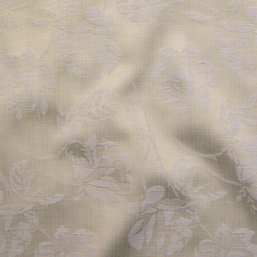 Home Decor Fabric Floral Damask Weave Calverton Snow Toto Fabrics