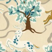 Home Decor Fabric Cotton Twill Deer Print Prance Aquamarine Toto Fabrics