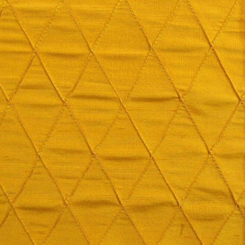 Silk Quilted Lozenges Gold Diamond Dupioni Home Decor Fabric