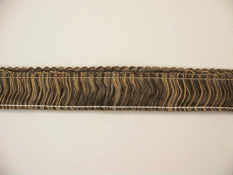 Victoria Pewter Brush Fringe Brown Home Decor Trim