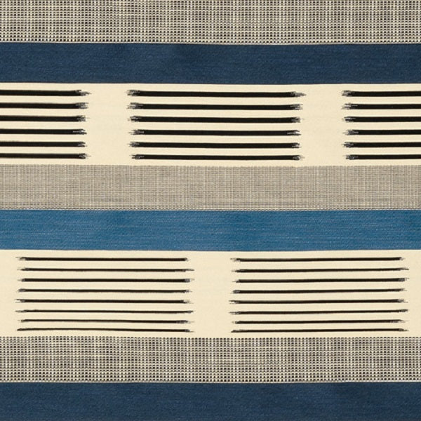 Knoll Textiles Upholstery Fabric Remnant Ikat Stripe Atlantic