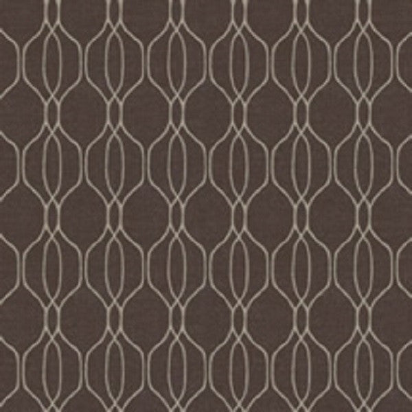 Arc-Com Fabrics Upholstery Fabric Ogee Pattern Vinyl Isabella Truffle