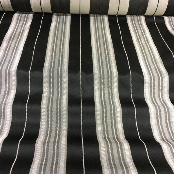 Swavelle Mill Creek Lalaine Ebony Stripe Black Upholstery Fabric
