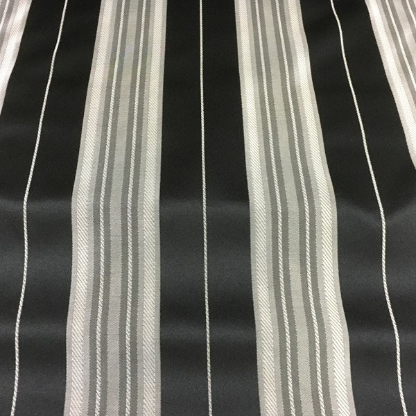 Swavelle Mill Creek Lalaine Ebony Stripe Black Upholstery Fabric
