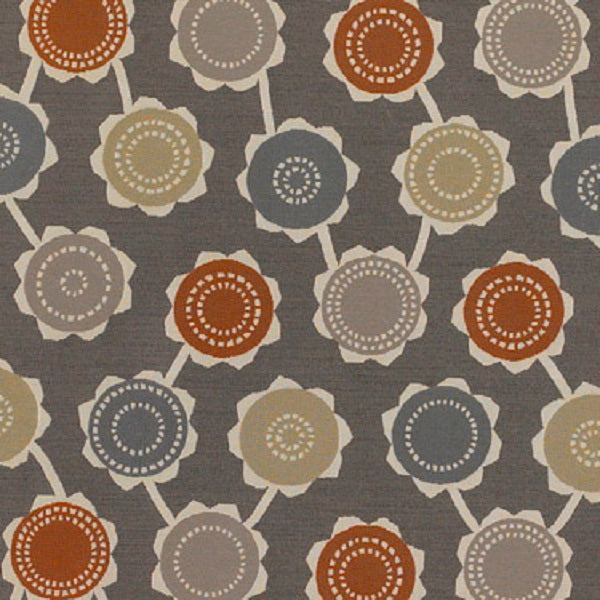 Momentum Livia Shale Geometric Floral Gray Upholstery Fabric