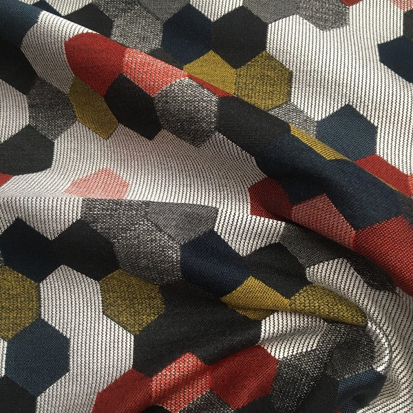 Maxwell Street Color 10 Colorful Hexagon Design Upholstery Fabric