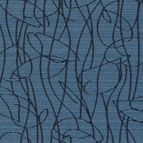 Remnant of Mayer Fabrics Meander Bluebell Upholstery Fabric