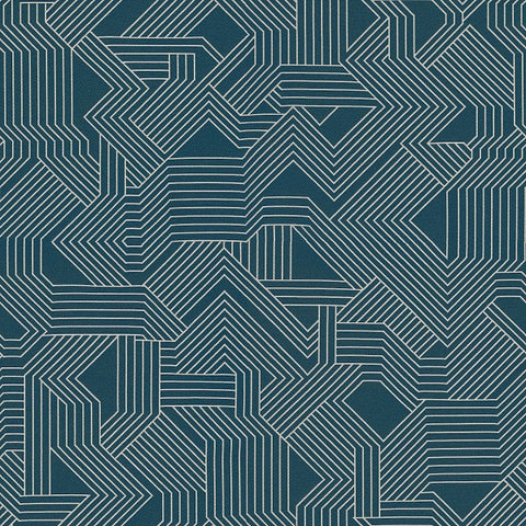 Carnegie Fabrics Upholstery Fabric Remnant Maze 38 Blue