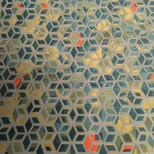 Momentum Memory Isle Geometric Green Upholstery Fabric