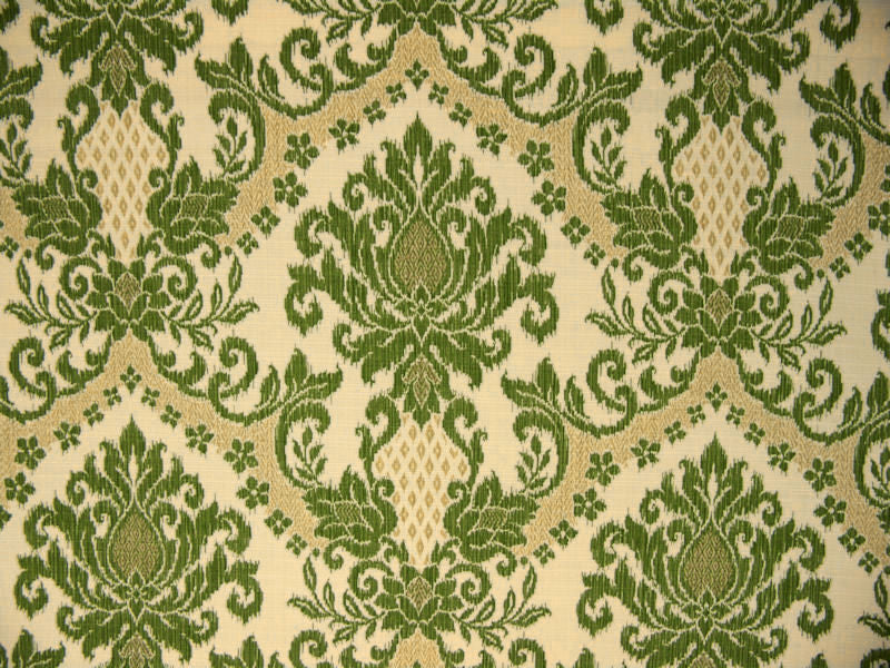 Bedazzle Clover Sun N Shade™ Ikat Damask Green Outdoor Fabric (Sold As-Is)