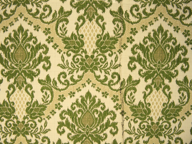 Bedazzle Clover Sun N Shade™ Ikat Damask Green Outdoor Fabric (Sold As-Is)