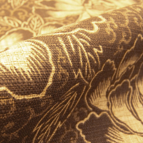 Boho Batik Chestnut Botanical Print Brown Outdoor Fabric