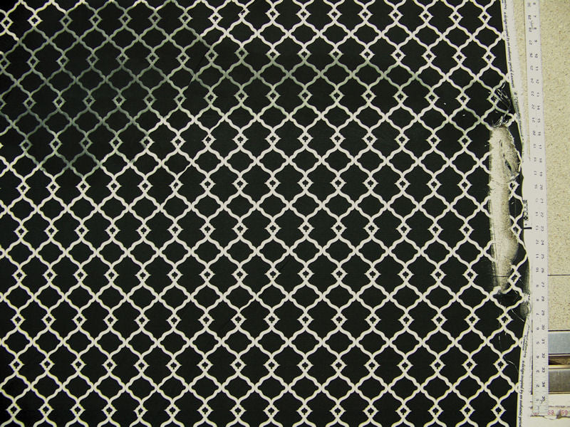 Chippendale Fretwork Onyx Sun N Shade Lattice Outdoor Fabric (Sold As-Is)