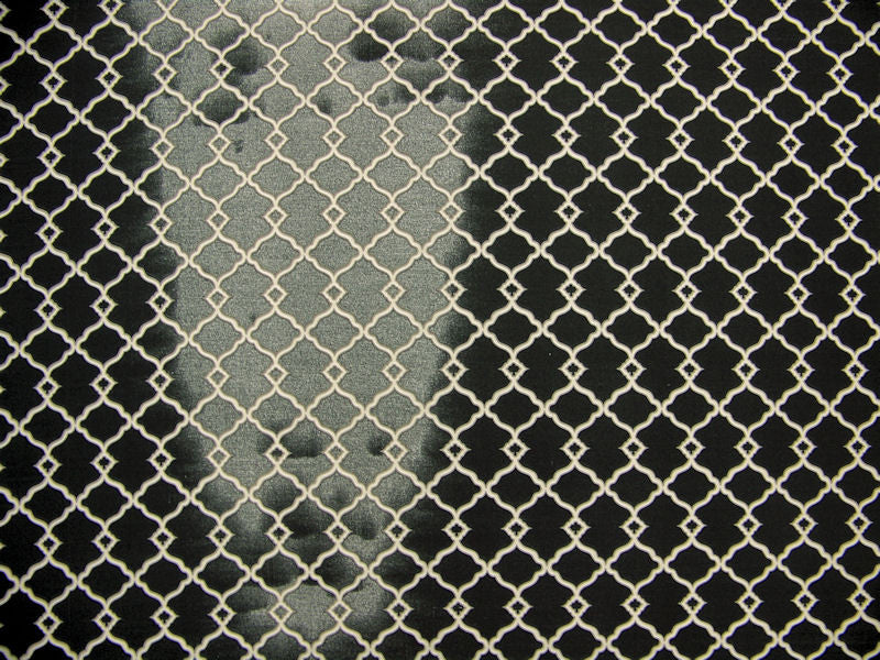 Chippendale Fretwork Onyx Sun N Shade Lattice Outdoor Fabric (Sold As-Is)