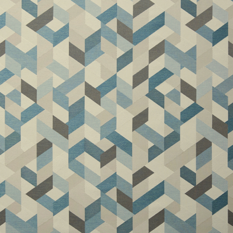 Wolf-Gordon Overpass Aqua Geometric Blue Upholstery Fabric