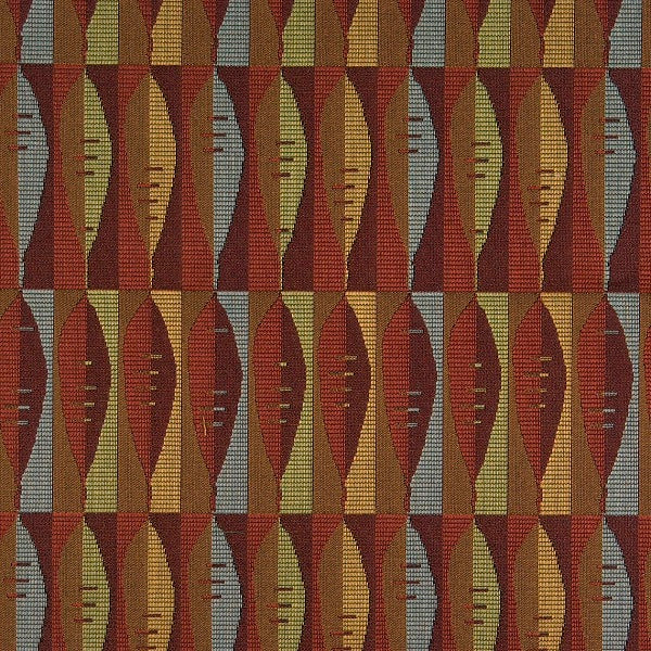 Arc-Com Fabrics Upholstery Fabric Geometric Foliage Panache Persimmon