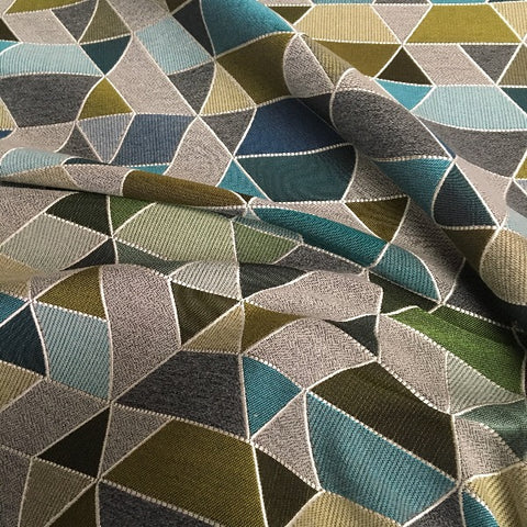 Designtex Pennant Lagoon Geometric Green Upholstery Fabric
