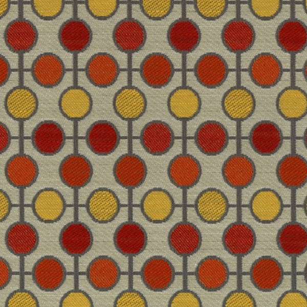 Pop Art Firecracker Circles And Intersections Multi Upholstery Fabric