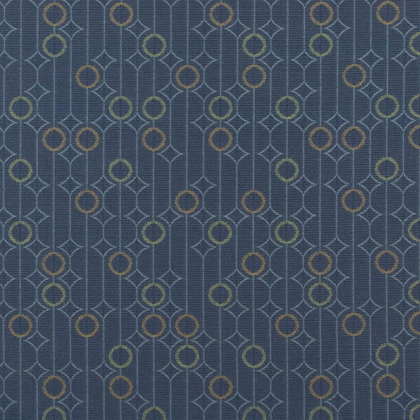 Remnant of Arc-Com Ringling Sky Blue Geometric Upholstery Fabric