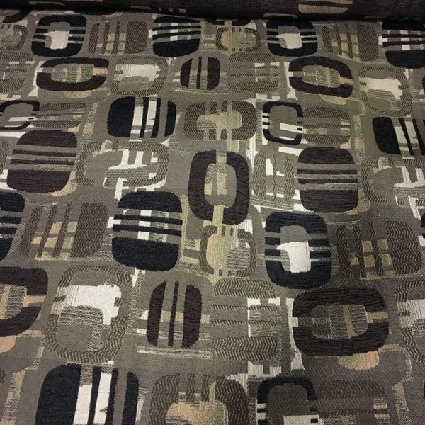 Rock This Town Brownstone Textured Chenille Brown Upholstery Fabric