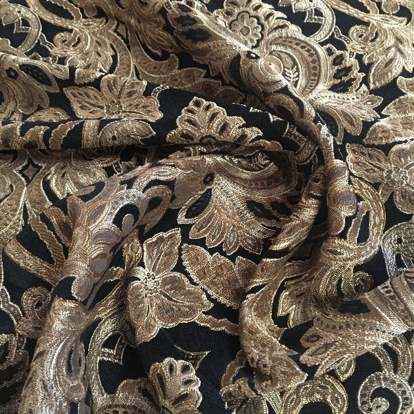 Romo Onyx Victorian Tapestry Black Upholstery Fabric Swavelle Mill Creek