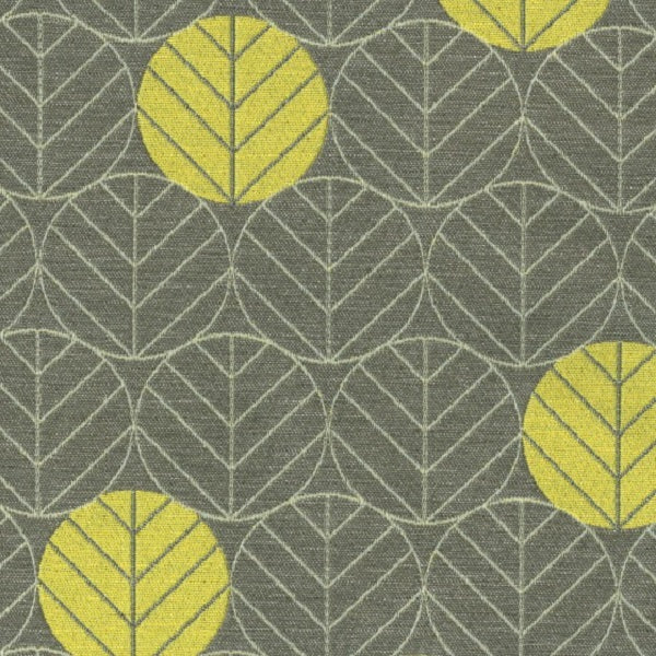 Designtex Round Leaves Brunia Abstract Leaf Design Gray Upholstery Fabric