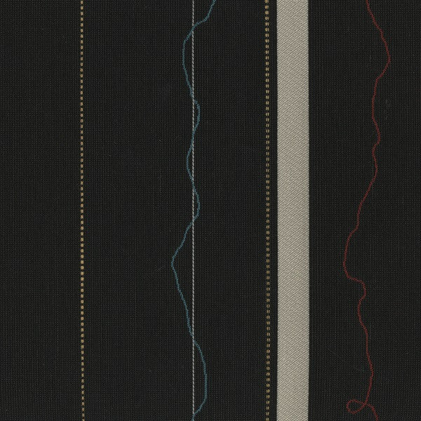 Remnant of Sequence Ivory Black Upholstery Fabric