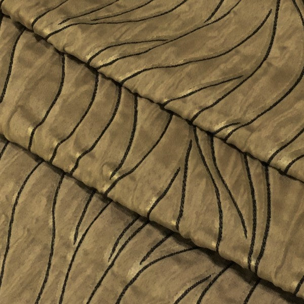 Rovigio Camel Waves Brown Drapery Fabric