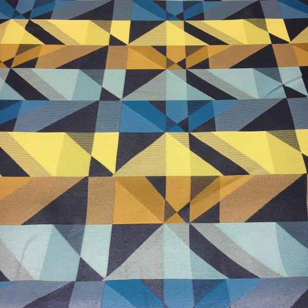 Arc-Com Crystal Navy Geometric Blue Upholstery Fabric