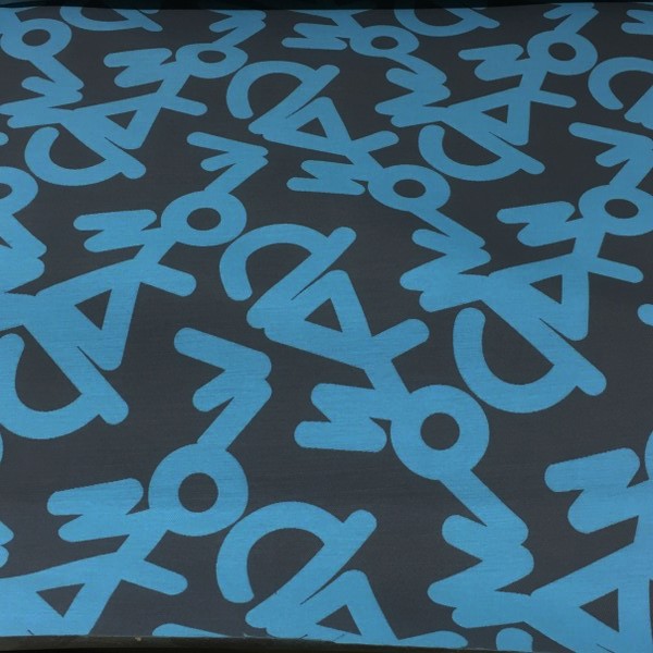 Momentum Tag Fresco Letters Crypton Blue Upholstery Fabric