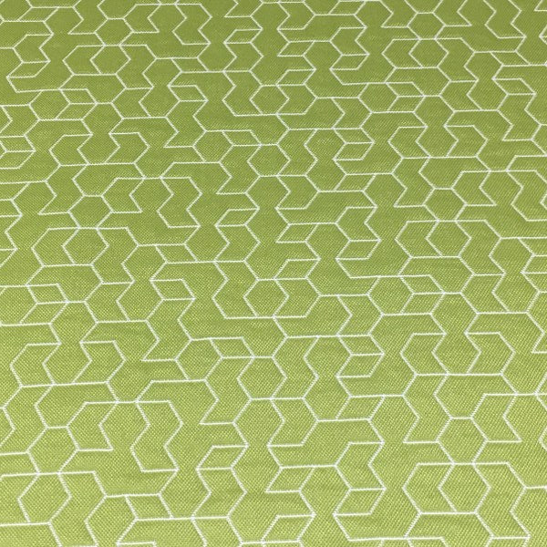 CF Stinson Tangram Key Lime Geometric Green Upholstery Fabric