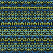 Remnant of Arabesque Ultramarine and Avocado Upholstery Fabric