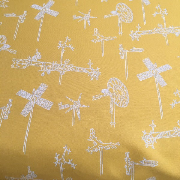 Mayer Whirligig Sunshine Yellow Sunbrella Upholstery Fabric