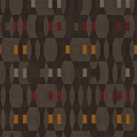 Tally Bistro Geometric Brown Upholstery Fabric