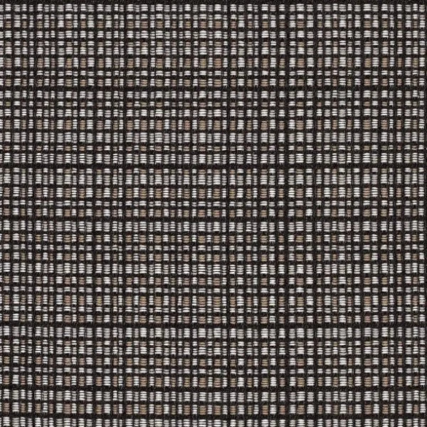 Remnant of Tattersall Reverse Umber Black Upholstery Fabric
