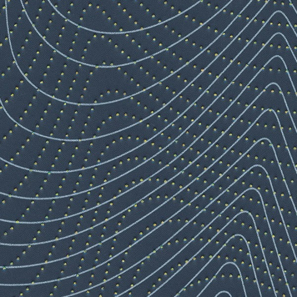 Fabric Remnant of Concertex Topo Indigo Blue Upholstery Vinyl