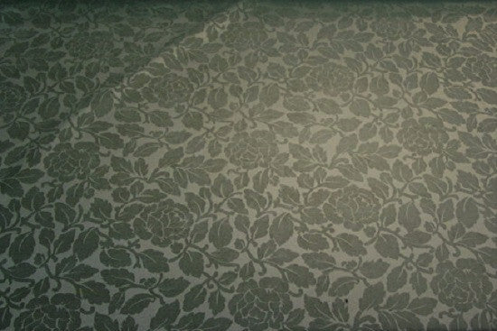 Breen Khaki Chenille Floral Pattern Green Upholstery Fabric