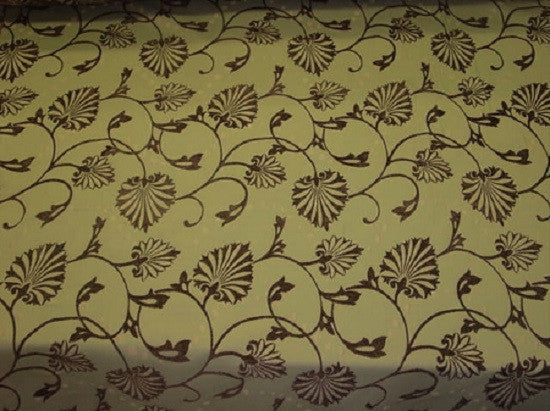 Chelsea Sea Foam Brown Floral Blue Upholstery Fabric