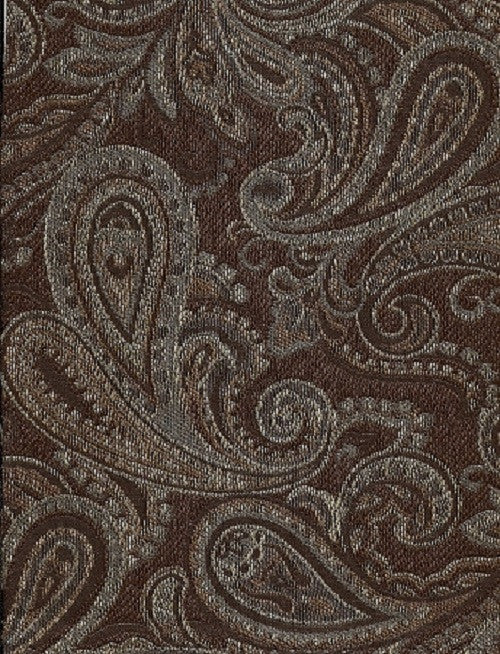Labyrinth B Mink Paisley Design Brown Upholstery Fabric