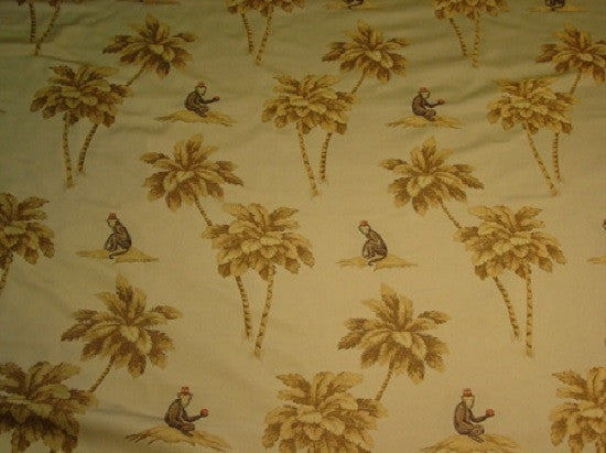 The Palms Khaki African Themed Beige Upholstery Fabric