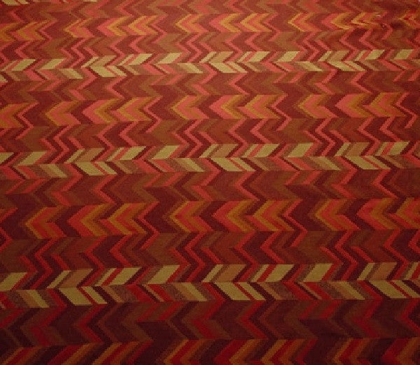 Zigzag Sunset Southwest Style Stripe Red Upholstery Fabric
