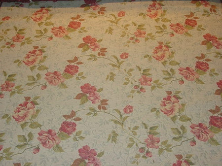 Romantic Episode Spring Floral Pattern White Upholstery Fabric