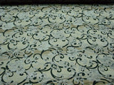 Keilanna  Jade Floral Vine Pattern Beige Upholstery Fabric