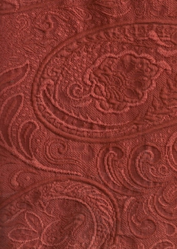 Tamerline Papaya Textured Paisley Red Upholstery Fabric