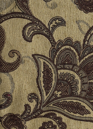 Teagan Beige Paisley Design Brown Upholstery Fabric